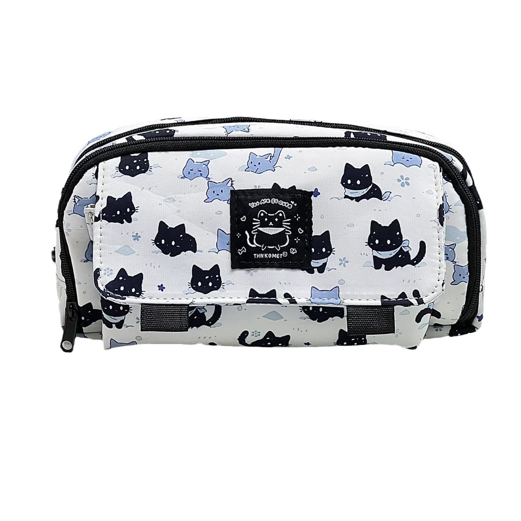 Animal Cat Big Pencil Case - Stationery Bag, Cosmetic Bag, Office Supplies Pen Bag, Aesthetic Pencil Pouch, Makeup Pouch for Women