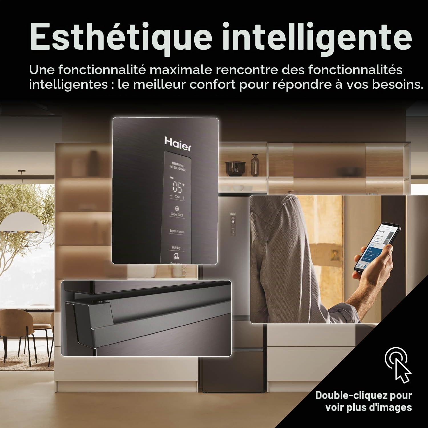 Refrigerateur congelateur en bas Haier HTW5620CNMP
