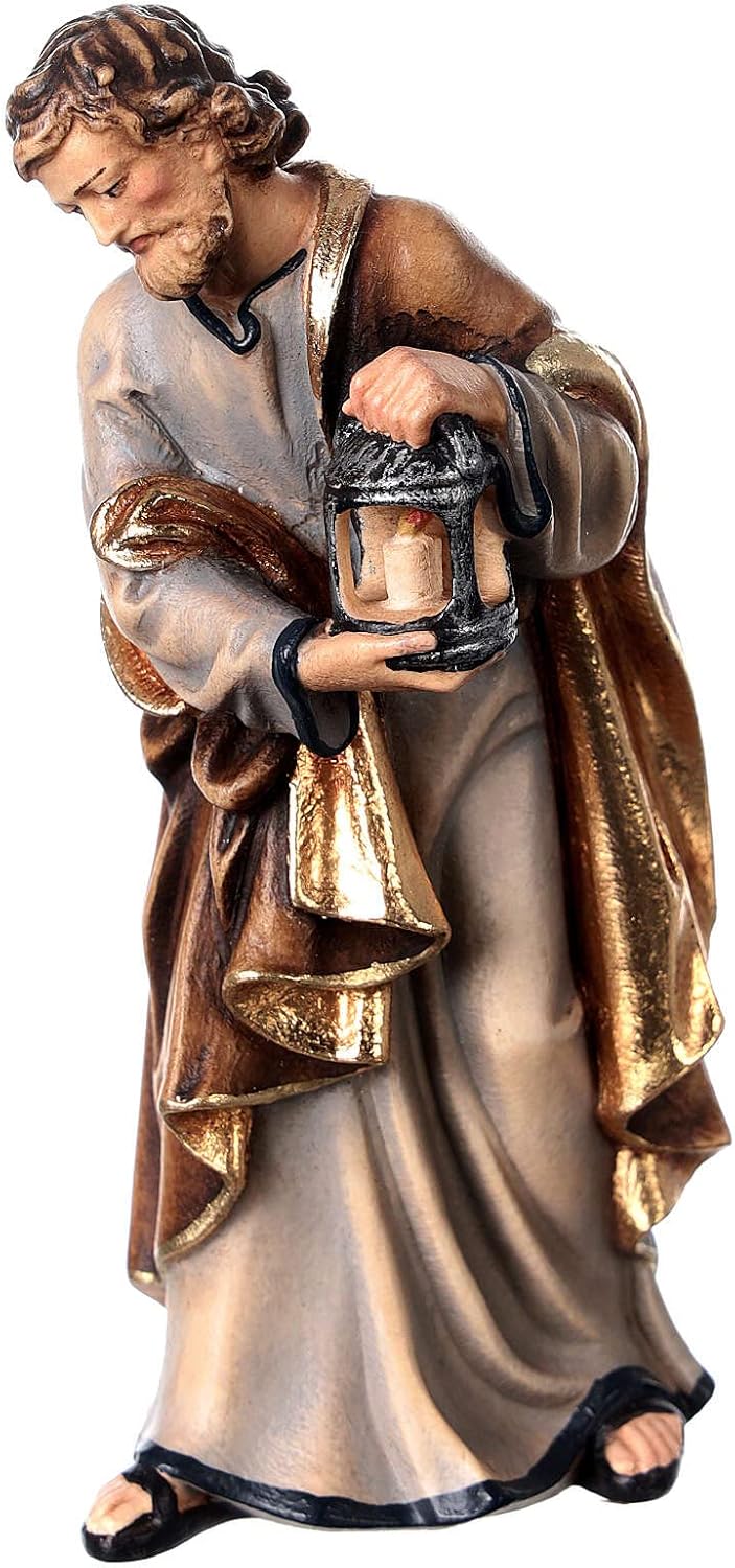 Holyart Saint Joseph Figurine 12 cm, Nativity Kostner, in Painted Wood