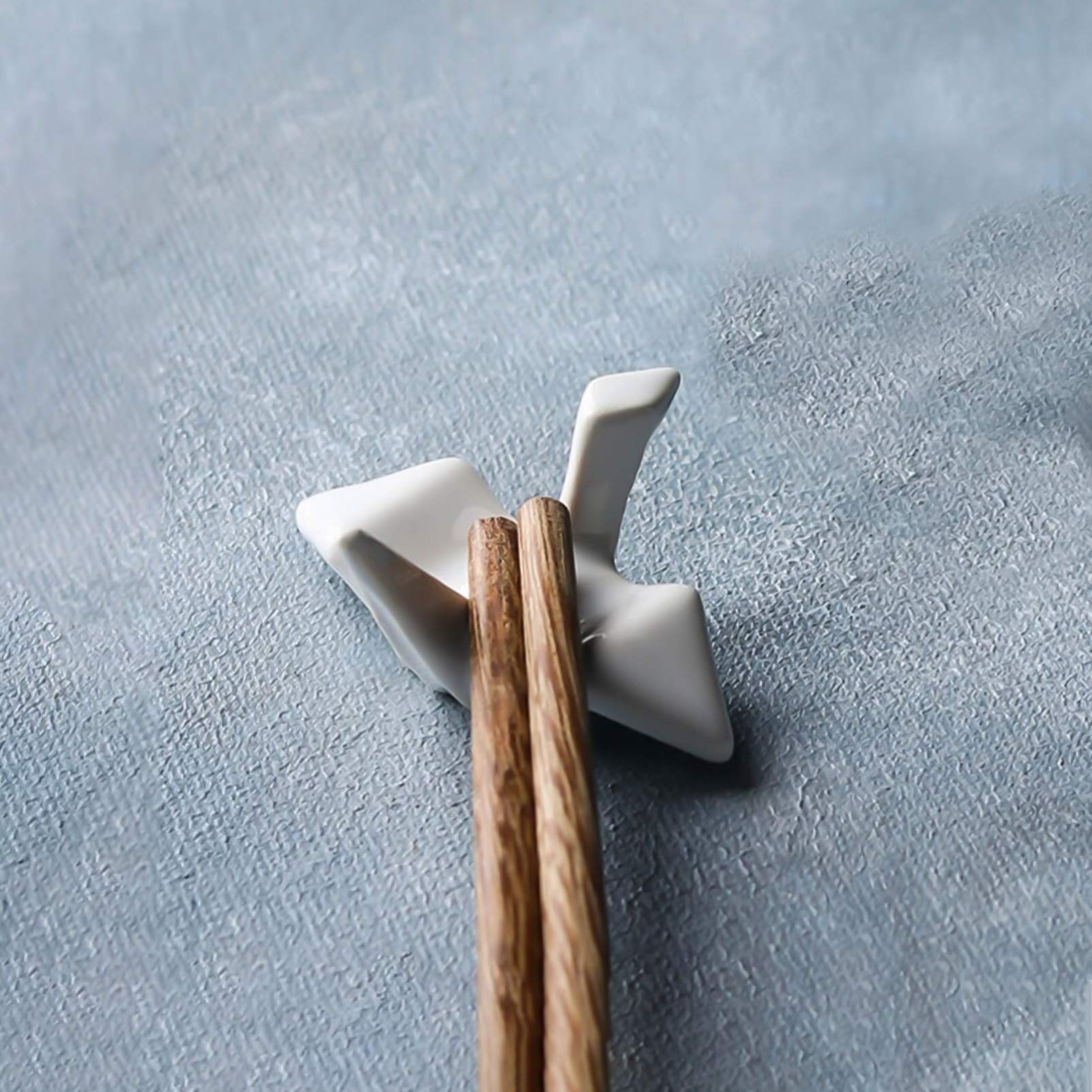 Cabilock 6pezzi Bacchette Ceramica Porta Bacchette Sushi Gru Poggia Porta Cucchiai in Ceramica Portaoggetti Poggia Forchette Bianco