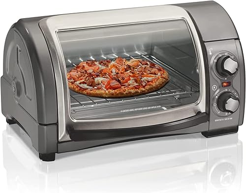 Horno tostador de encimera de 4 rebanadas con puerta enrollable se adapta a pizza de 9 pulgadas para hornear asar y tostar disponible en Yaxa Guatemala