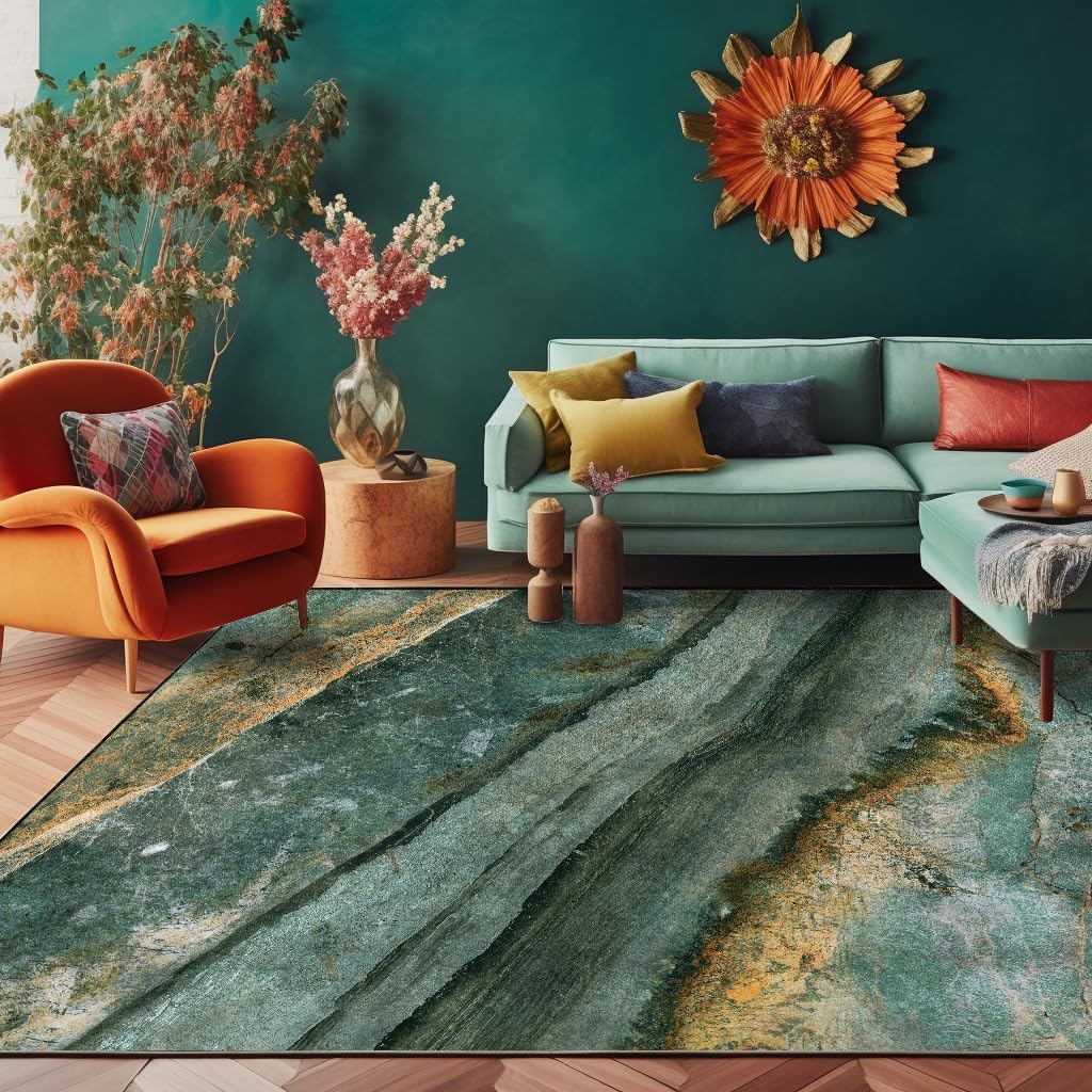 Tapis marbre doux rectangulaire pour protéger le sol et isoler le salon