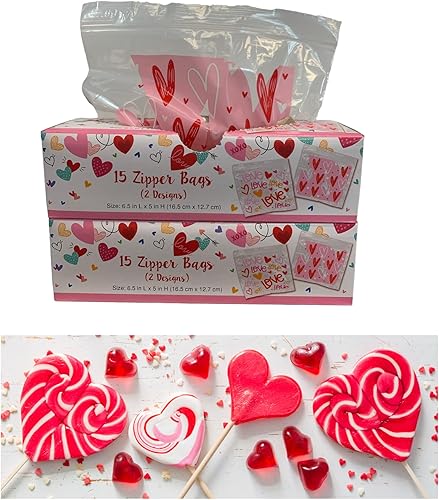 Miniatura 3 de Bolsas de sándwich con cremallera para el día de San Valentín, bolsas de regalo de San Valentín, bolsas de intercambio de galletas, bolsas de