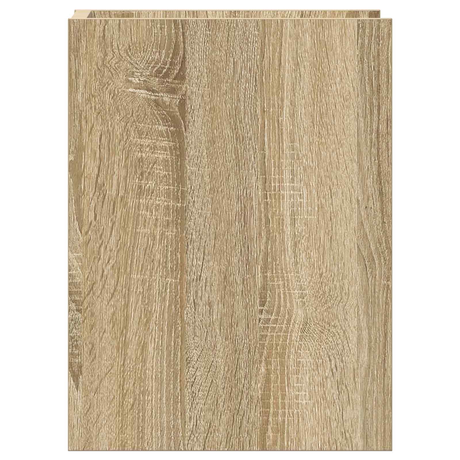 Supporto per piante in rovere Sonoma, 30 x 30 x 40 cm, in legno, moderno sgabello per fiori per interni, colonna quadrata salvaspazio con 2 ripiani, piccolo scaffale per fiori, effetto legno