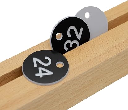 Plastic ID Number Tags Engraved Tags Key Tags Without Key Rings (1-50, Black)