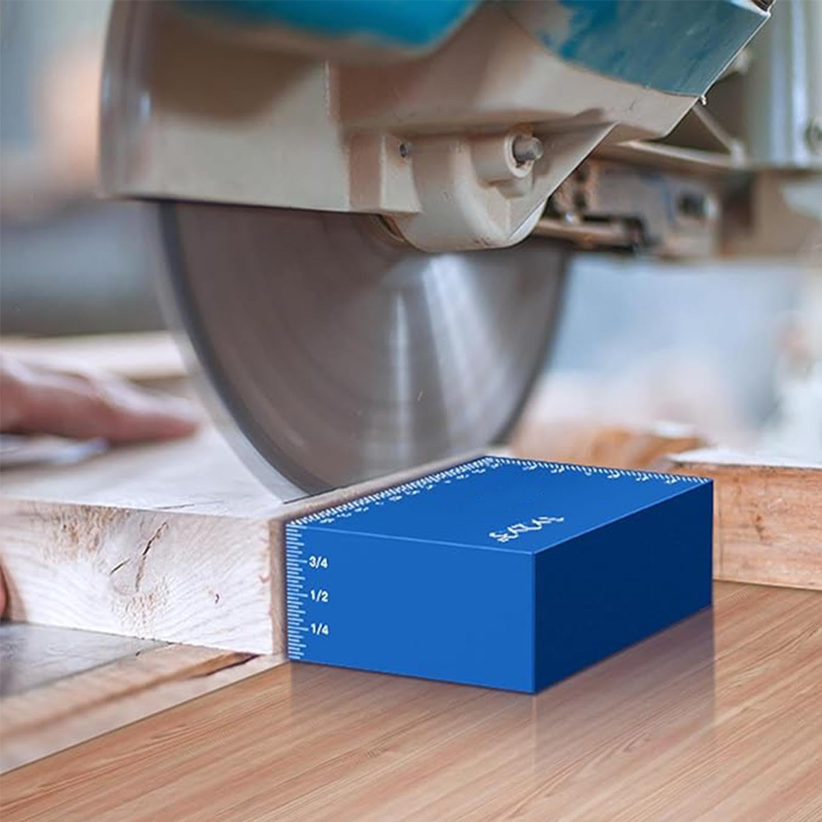 Juego de 15 rieles de ajuste de precisión azul con estuche de almacenamiento, juego de bloques de aluminio para sierra circular de mesa, accesorios para carpintería DIY