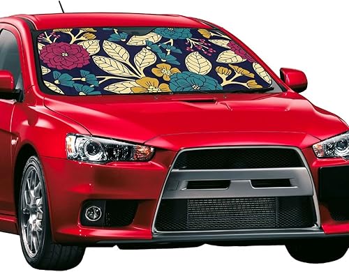 Miniatura 2 de Art red Blue and Yellow Flower Garden Sun Visor Protector Blocks UV Rays Keep Cool for Most Sedans SUV Truck Automotive Truck Passenger Car Minivan