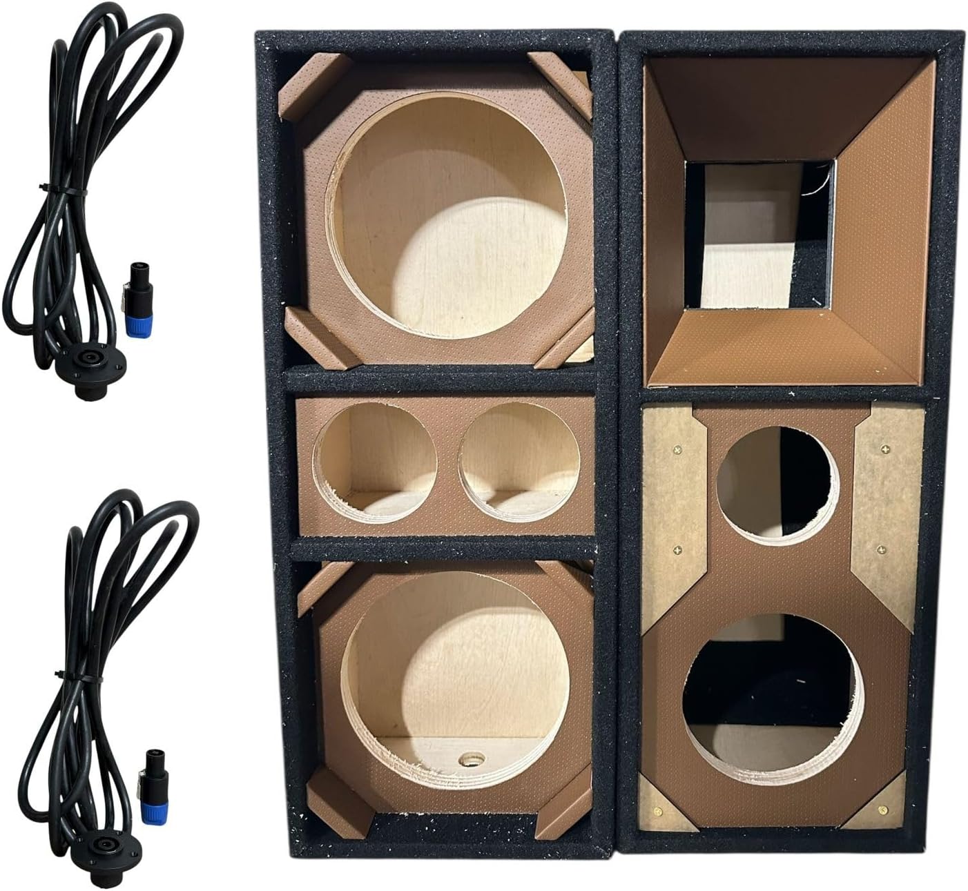 8" Brazilian Style Chuchera Speaker Box for Two 8" Speakers and 2 Tweeters and 1La 1 Driver 1 Tweeter Box Vented Enclosure for Car (White)
