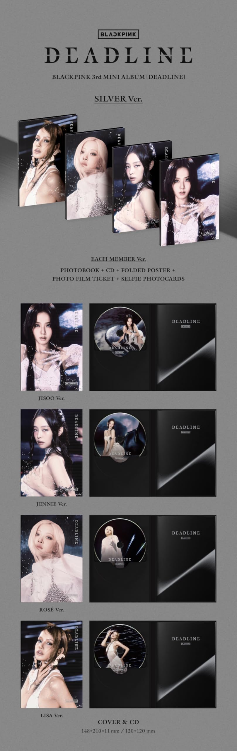 BLACKPINK DEADLINE 3rd Mini Album with Tracking Sealed (6 Version