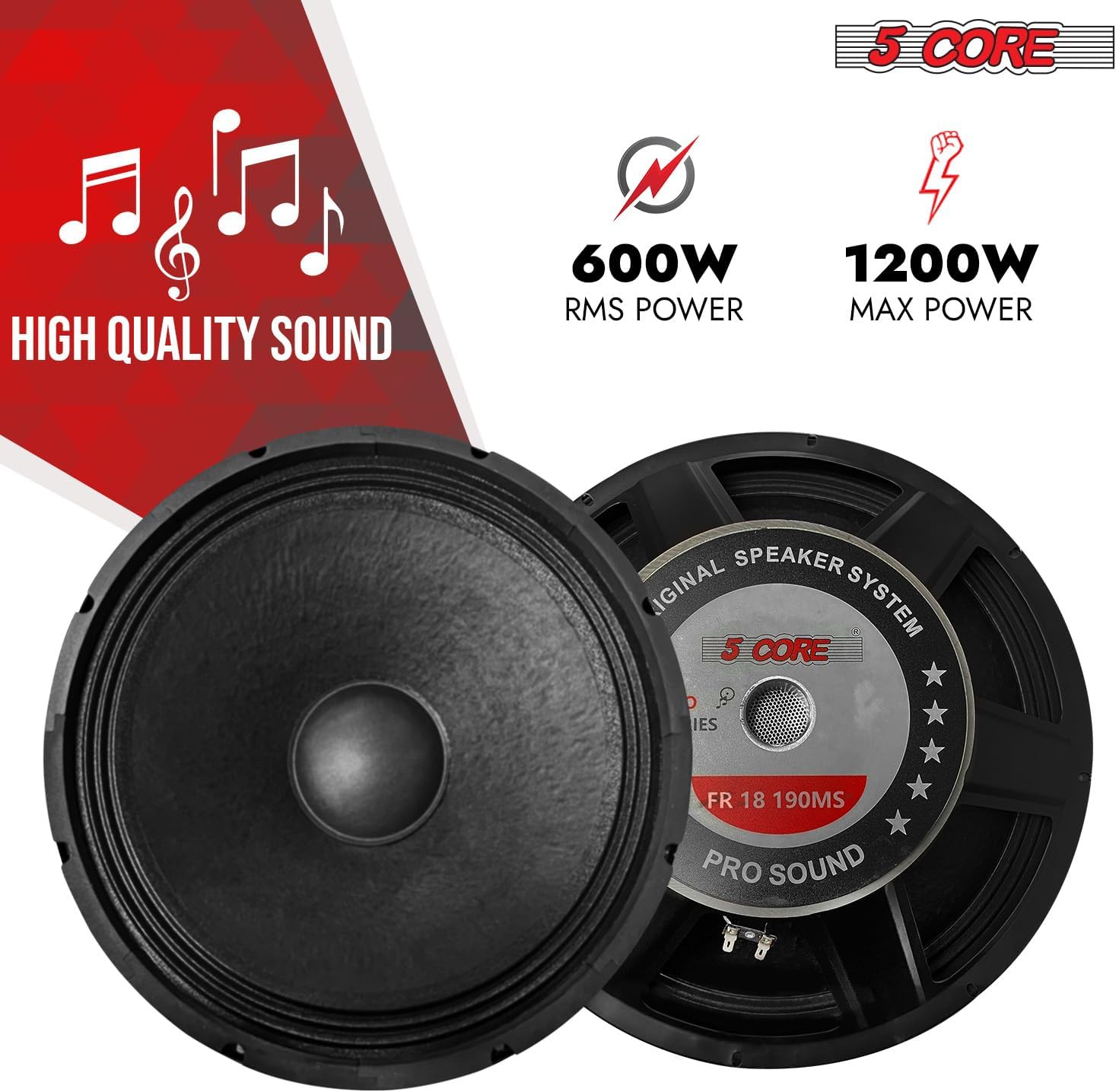 15 Inch 500 Watt Music System CORE Altavoz De Subwoofer De 18