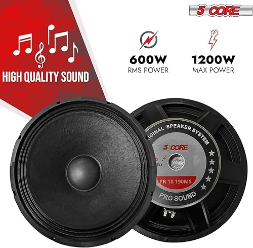 Miniatura 2 de 5 CORE Altavoz de subwoofer de 18 pulgadas, 1 unid 1000 W PMPO Raw Full Range Speaker 500W RMS 18 "Reemplazo 8 Ohm Pro Audio DJ Sub Woofer w 4