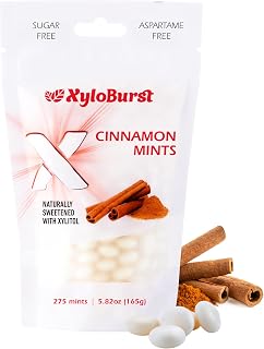 XyloBurst - Xylitol Mints | Sugar Free Breath Mint for Oral Health | Gluten Free, Vegan, Keto Friendly | Aspartame Free Mints | Cinnamon | 275 Count