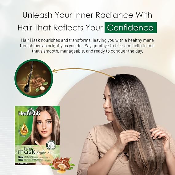 Herbishh Argan Hair Mask for Dry & Color-treated Hair 25ml x 5 Pouches