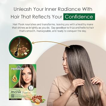 Herbishh Argan Hair Mask for Dry & Color-treated Hair 25ml x 5 Pouches