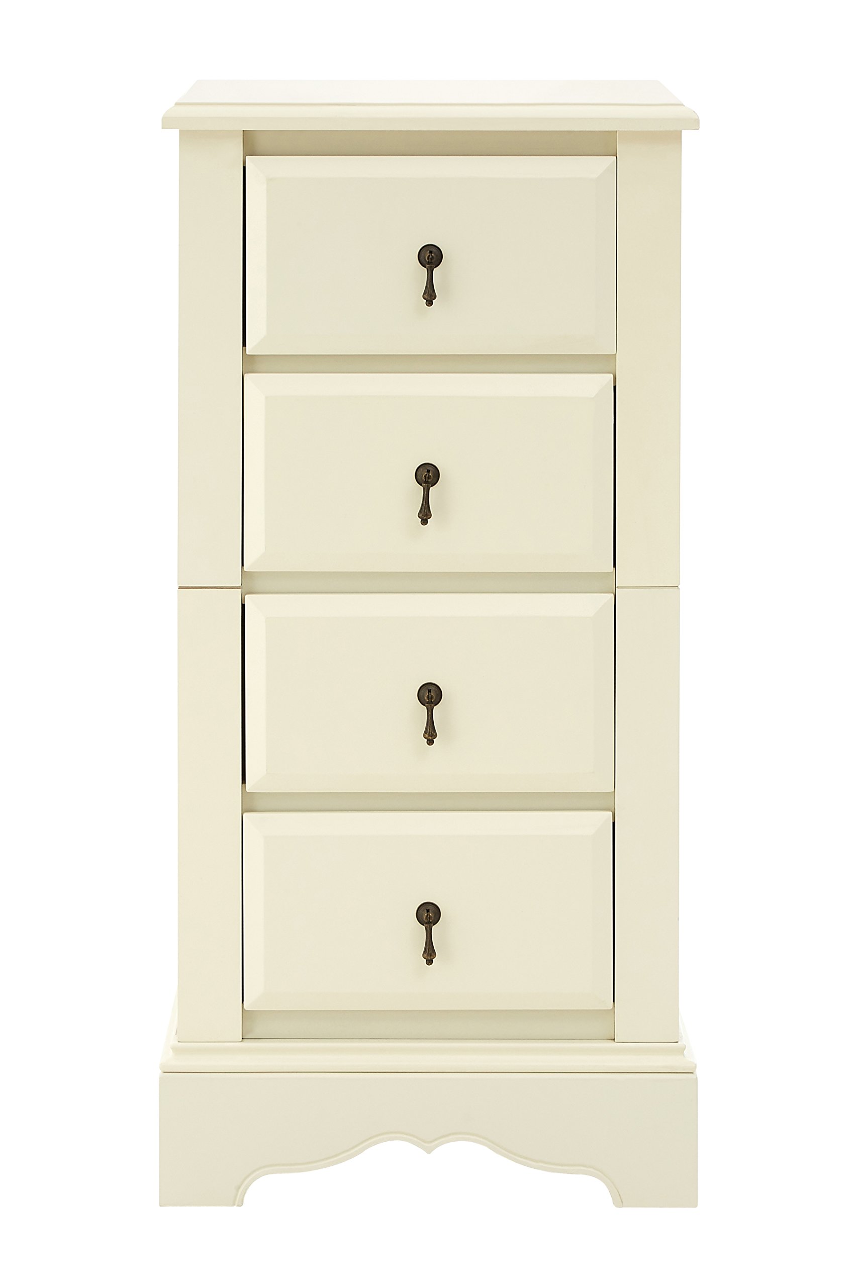 Premier Housewares 4 Drawer Chest - White - Modern Minimalist Storage - H104 x W43cm