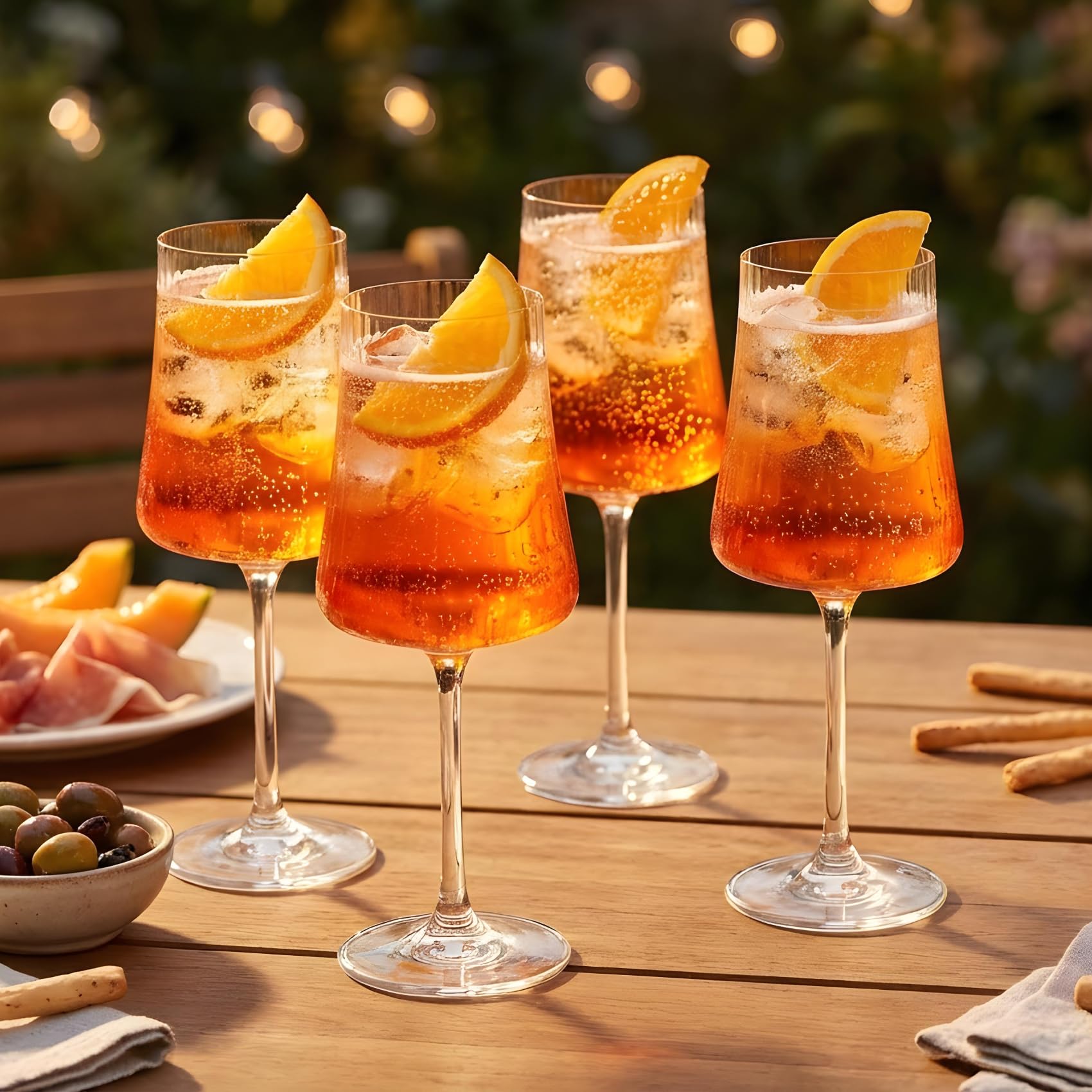 Lot de 4 verres à cocktail Spritz Aperol en cristal résistant et apéritif