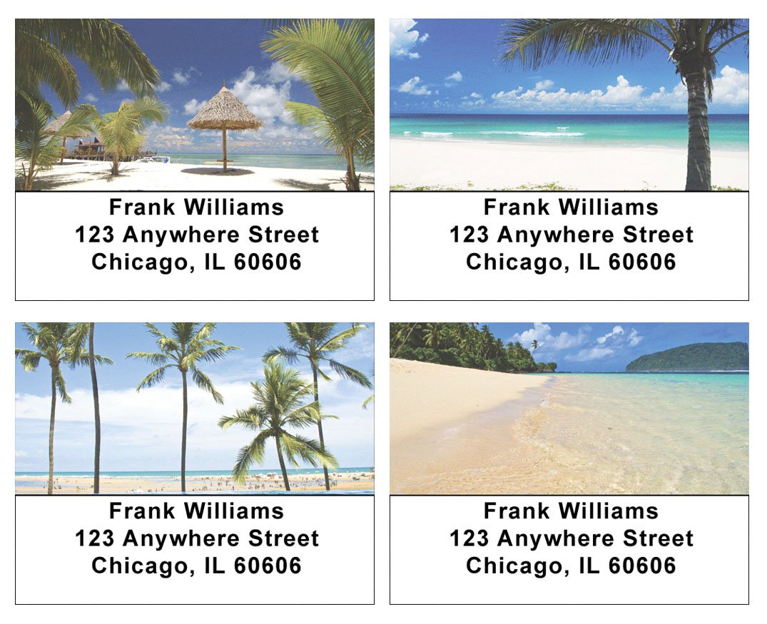 Tropical Beaches Address Labels