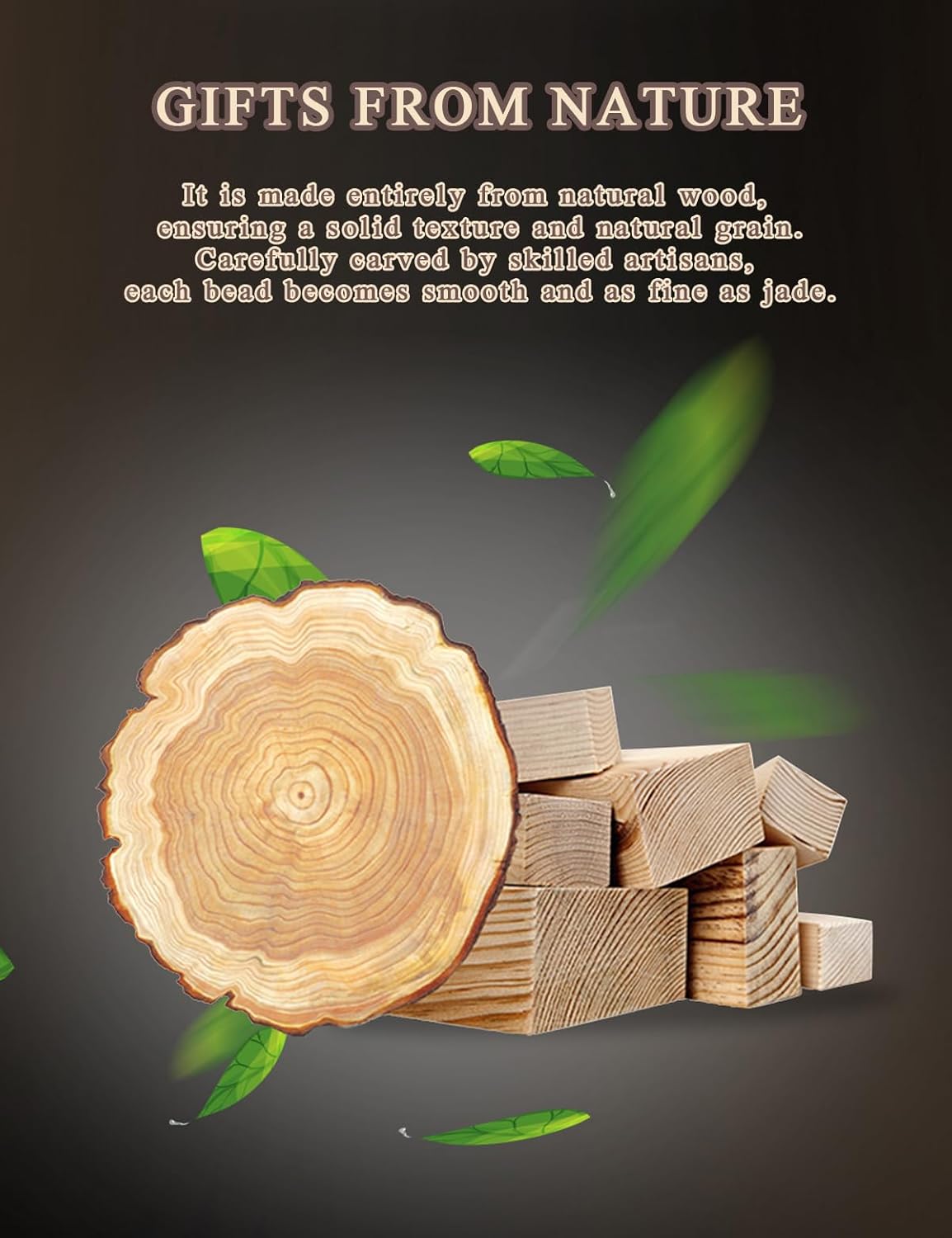 Wood Beaded Car Seat Cover Massaging Breathable Cooling Natural Wood Bead Cushion Universal Fit for Sedan, SUV & Truck. The Ergonomic Lumbar Support Can Relieve Painful from Long Trips