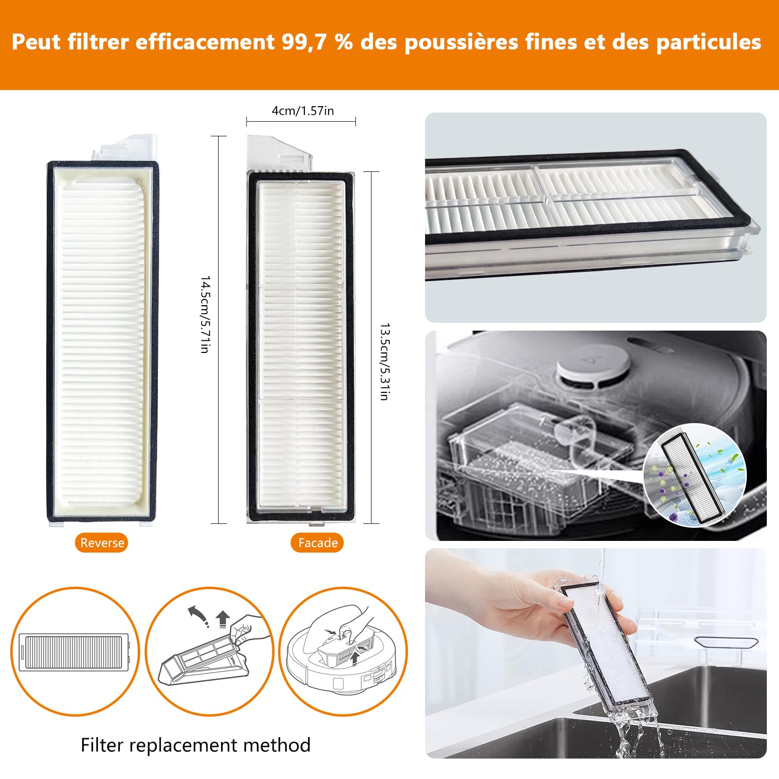 S8 Maxv Ultra Accessoires pour Roborock aspirateur，S8 Max Ultra pièces de Rechange : 2 brosses principales, 6 brosses latérales, 4 filtres Hepa, 4 + 4 Chiffons de Nettoyage, 6 Sacs à poussière-30pcs