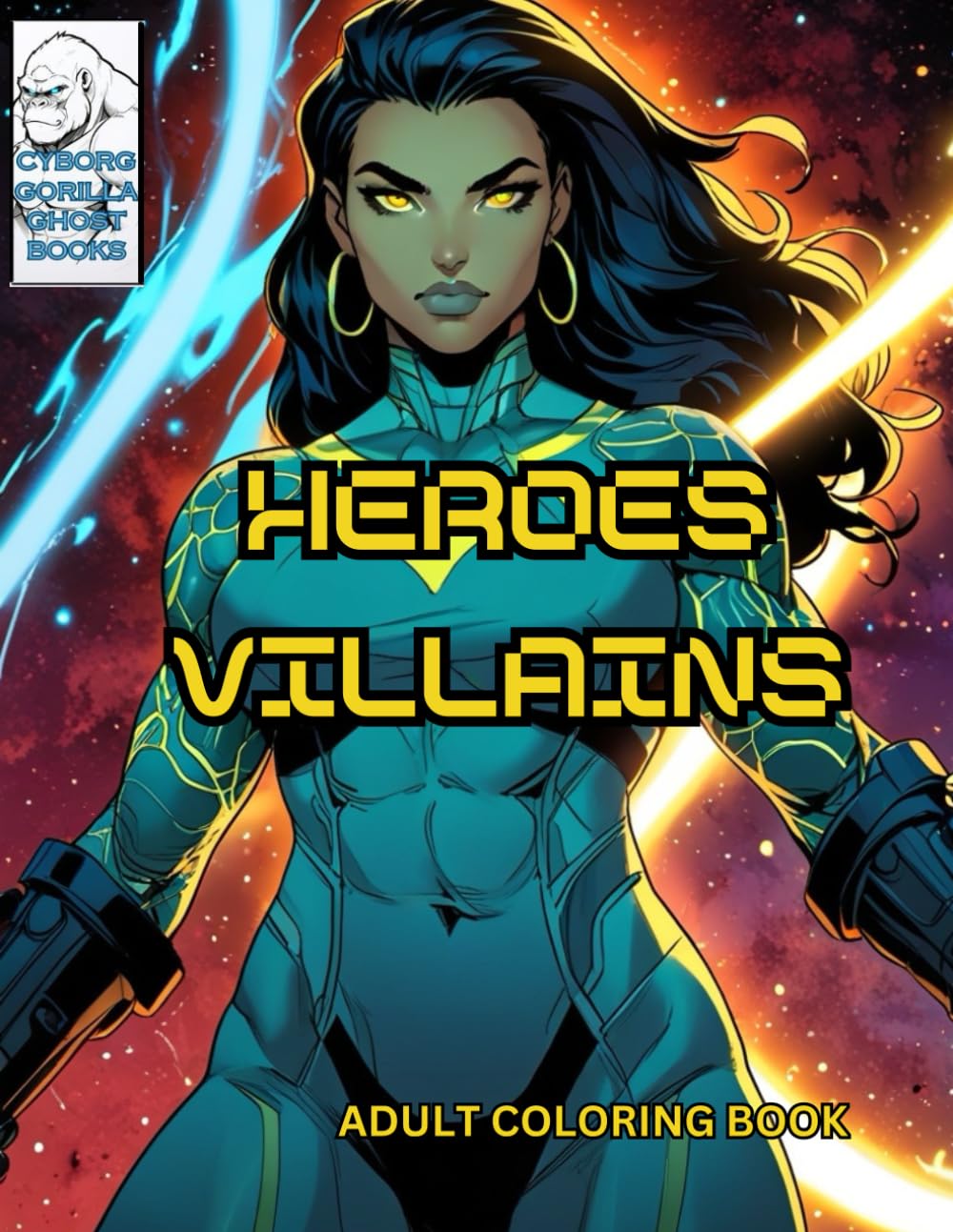 Heroes Villains: Adult Coloring Book