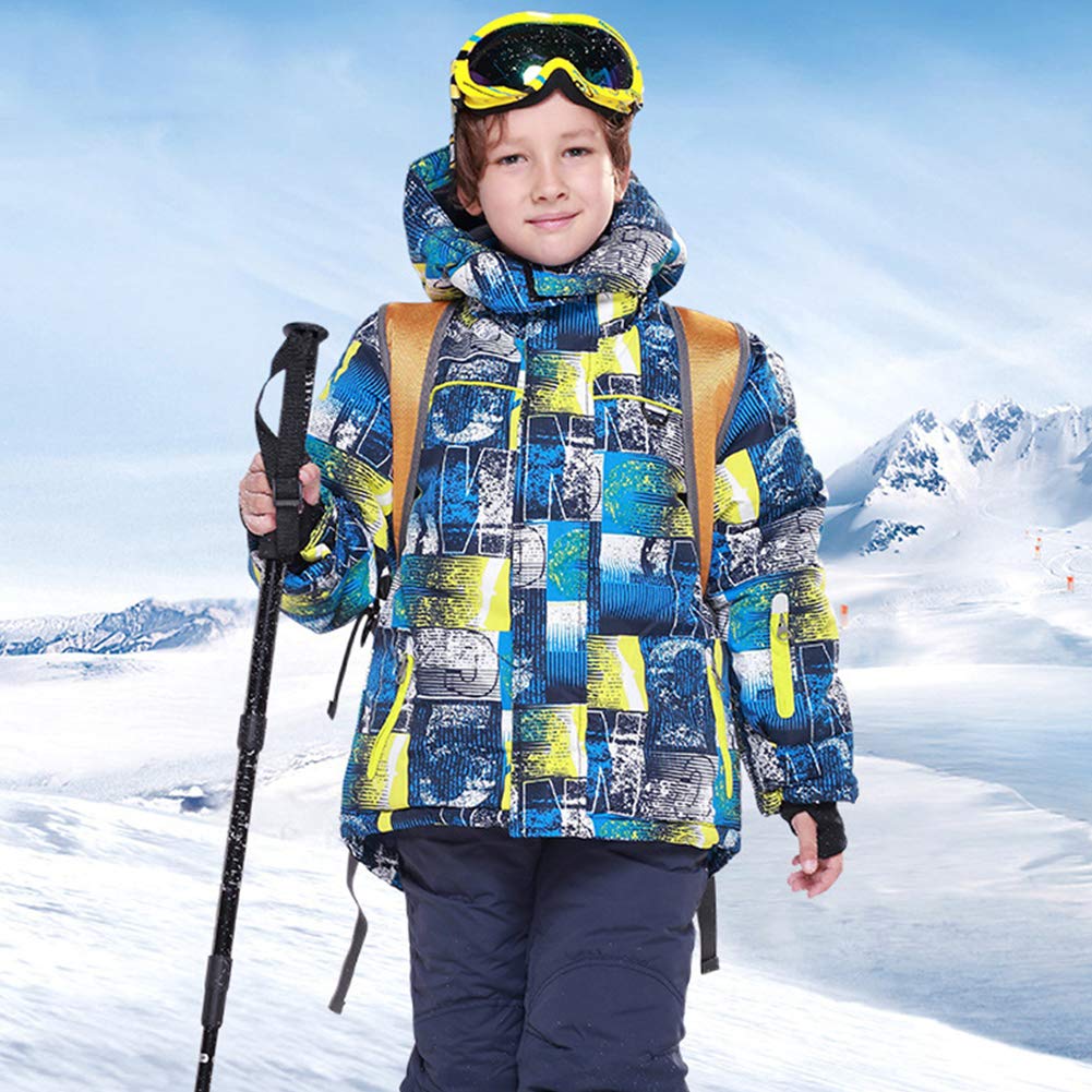 Jungen Skianzug 2 Teilig Skijacke + Skihose Kinder Mädchen Outdoor Warm Schneeanzug