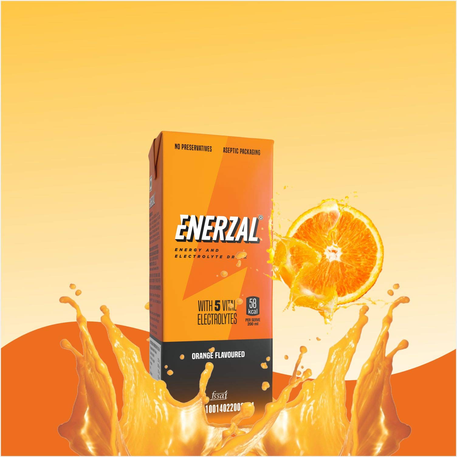 Enerzal Energy Drink Powder 1 KG Lime Flavour with 200ml Orange Flavor