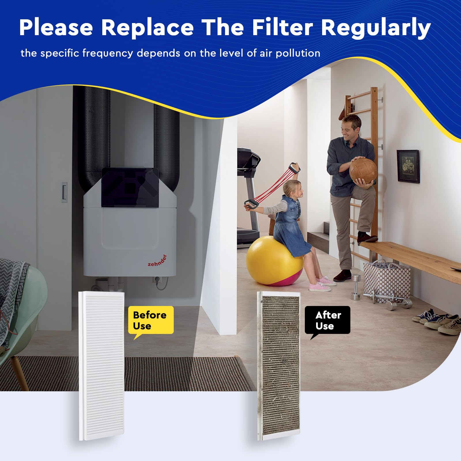 SWAWIS 4 Piezas G4 Filtro de Aire para Zehnder ComfoAir Q 350/450/600