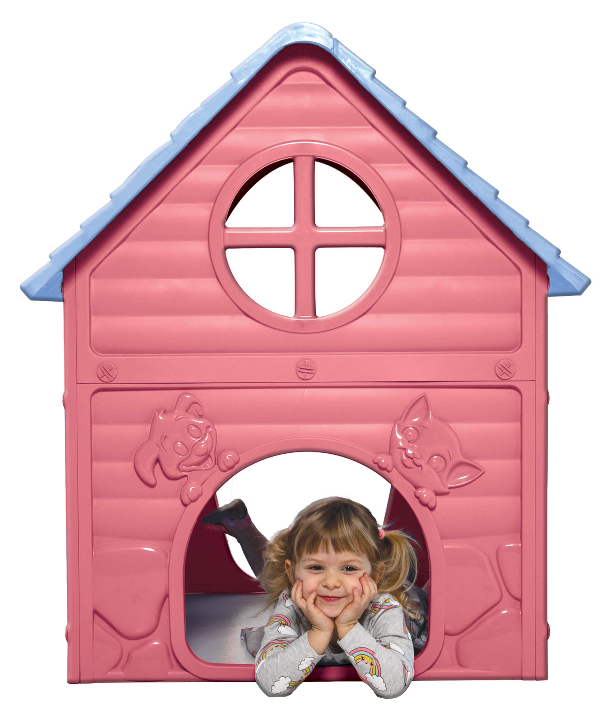 Spielhaus Pink Kinderspielhaus Gartenhaus Kunststoff Indoor Outdoor ab 2 Jahren
