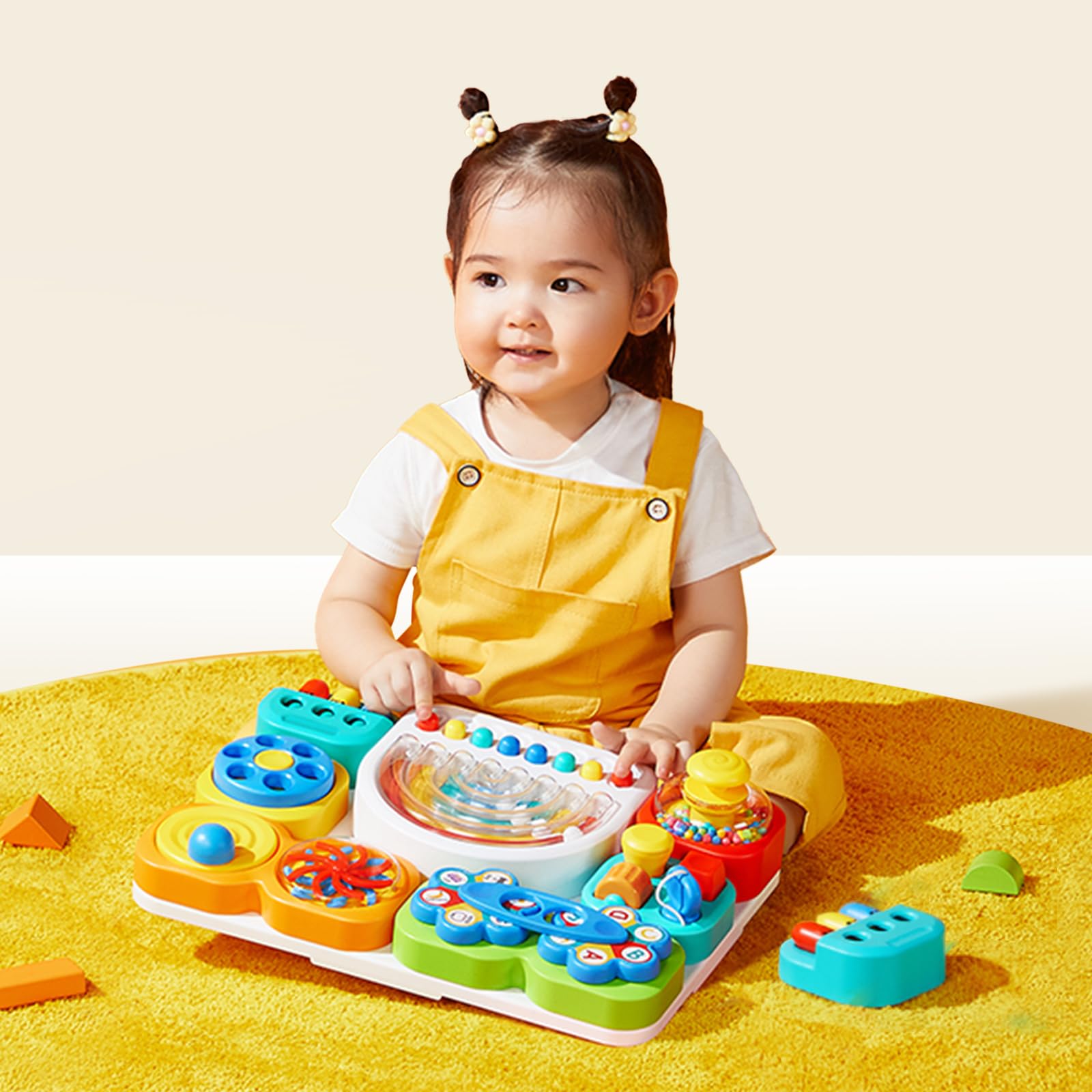 Auby Busy Board 3.0 Sensoriel Détachable 1-6 Ans : 7 Outils Portables Motricité Fine - Jeu Éducatif Assemblage Montessori