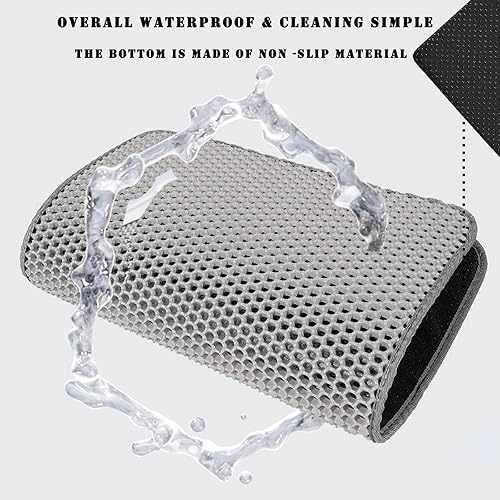 Miniatura 6 de HCY&WLD Tapete de arena para gatos, 45 x 26, 35 x 24, 30 x 22, 24 x 18 pulgadas, EVA antideslizante, impermeable, a prueba de orina, fácil de