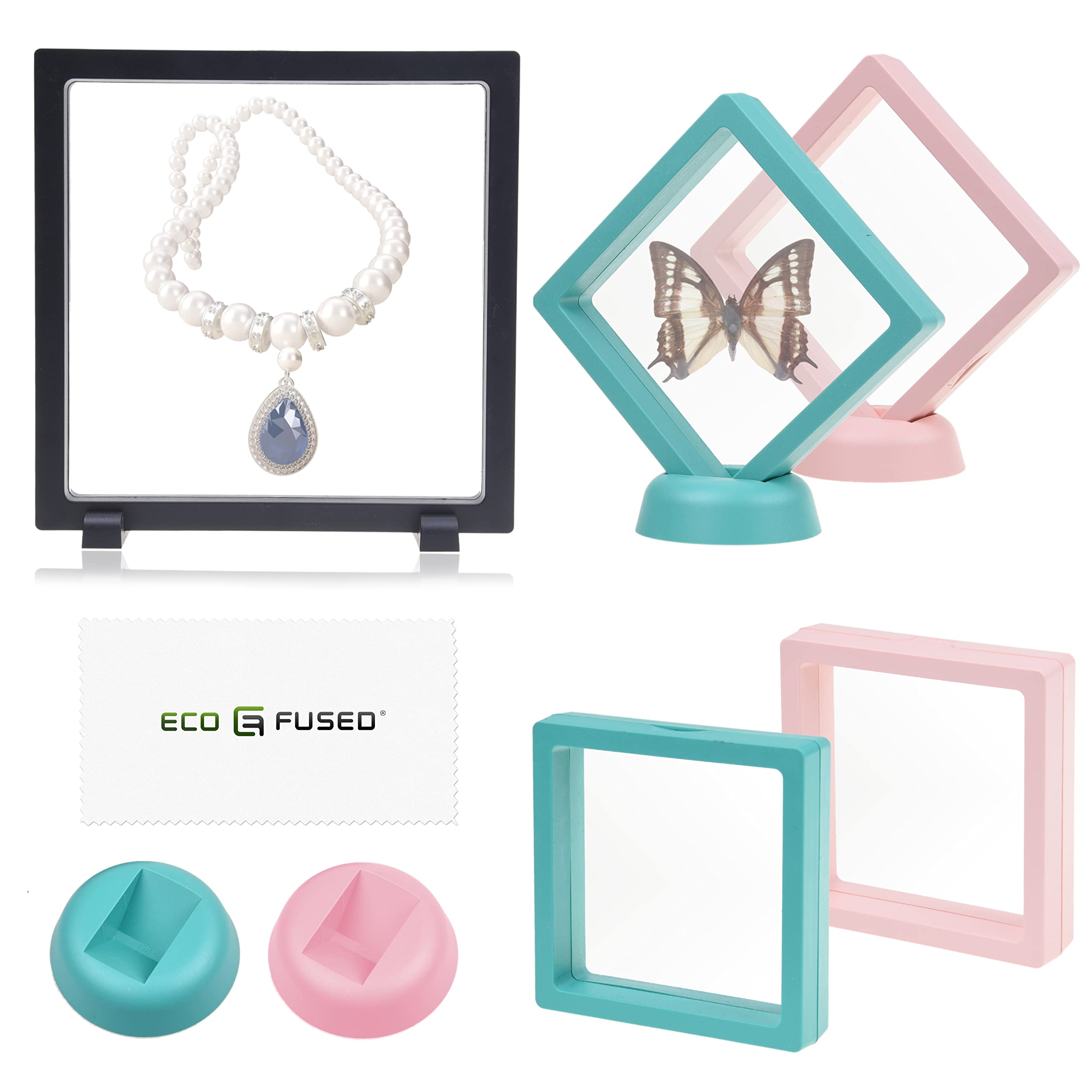 3D-Schweberahmen Displayhalter – PE-Folienhülle Für Schmuck, Briefmarken, Medaillen – Transparent, Flexibel, Push-to-open