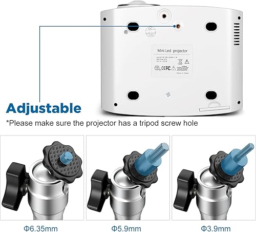 Miniatura 7 de Mini proyector de pared de techo compatible con QKK, DR.J, DBPOWER, Anker, VANKYO, AAXA, Jinhoo, PVO, TMY, AuKing y la mayoría de los otros mini