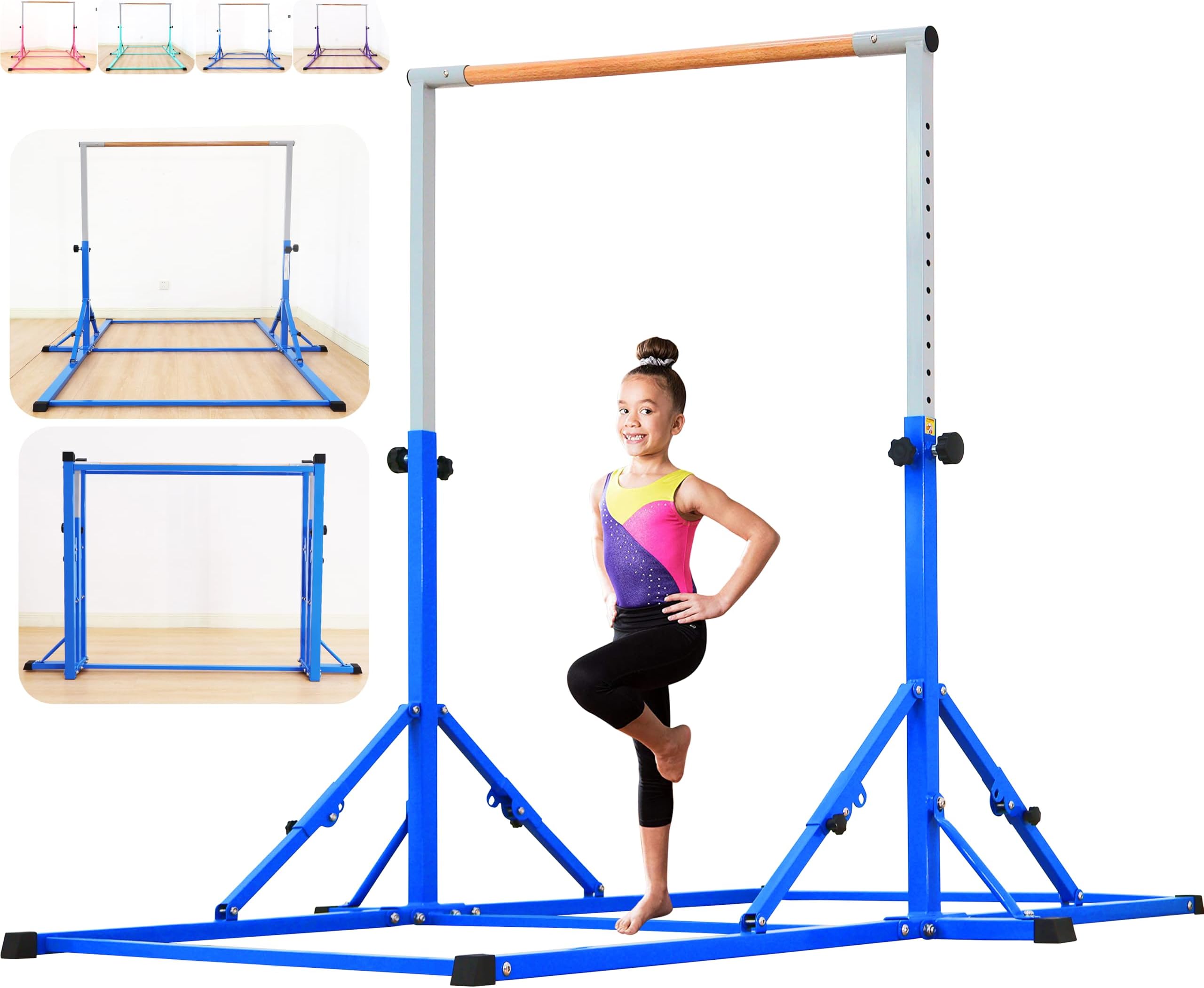 Marfula Gymnastic Bar For Kid and Teenage of 3-25, 5Ft/8 FT Base Length 4Ft Width 5Ft Adjust Height, Gymnastic Kip Bar For Gymnast, Gymnastic Training Equipment For Professional Training Home Club Use
