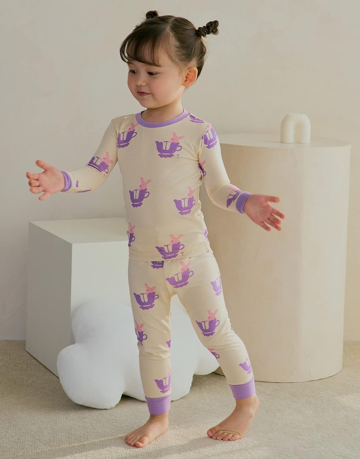 moimoln Baby Toddler Girls Boys Unisex lightweight cool summer Viscose Snug fit Pjs Pajama Sleepwear 12m-5T - Image 3