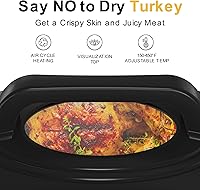 Vista 3 de HEYNEMO Horno Tostador 24Qt, Horno Eléctrico para Pavo de 1450W con Buffet, Tapa de Autohilvanado, Asas de Tacto Frío, Bandeja y Parrilla Negro