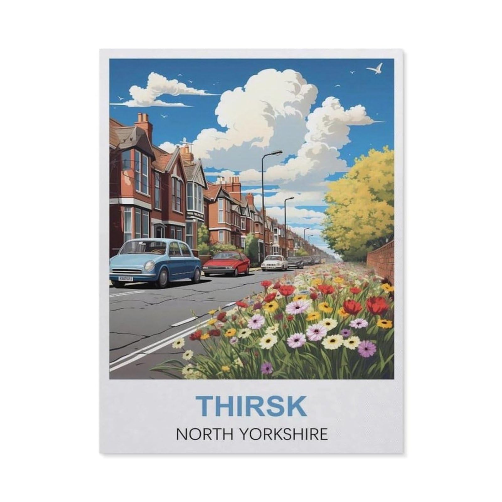 Funny Metal Tin Sign Wall Decor，Thirsk North Yorkshire(30x40cm）