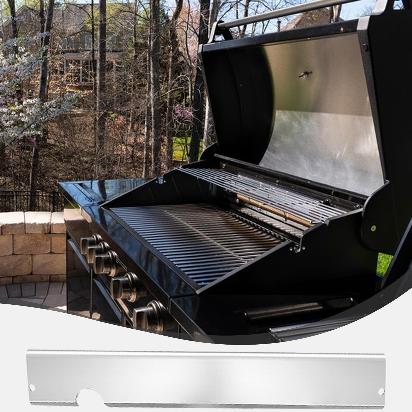 Płyty grzewcze do Nieprzywierające, do grillowania BBQ | Osłona Cieplna Ze Stali Nierdzewnej Do Węglowego Część Akcesoria Kuchenne Pikniki Ognisko Impreza Na