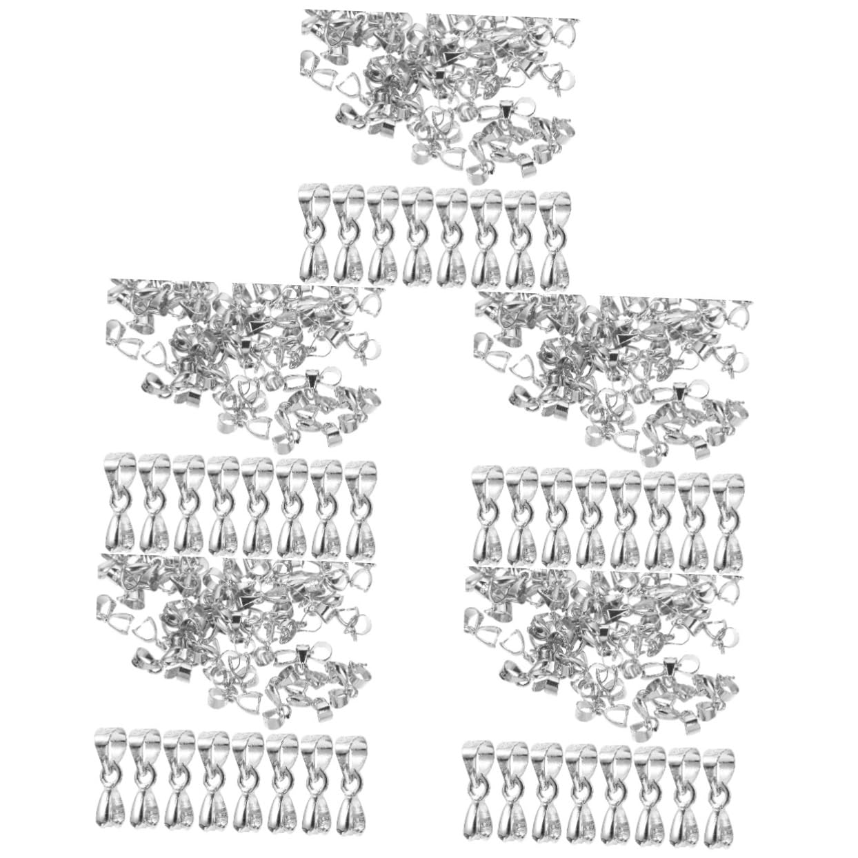 SHINEOFI 5 Sätze Hängende Schnalle Für Anhänger Verschlüsse Crimpen Halsketten-anhänger-verschlüsse Schmuckanhängerverschlüsse Halskettenanhängerschnallen Silver Silber- 100 Stück * 5