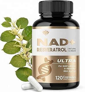 NAD+ Kapseln mit Resveratrol, NAD+ 1500 mg Supplement, NMN Supplement Alternative, 120 Vegane Kapseln, Für Zellenergie & Zellreparatur, Steigert Vitalität & gesundes Hautbild