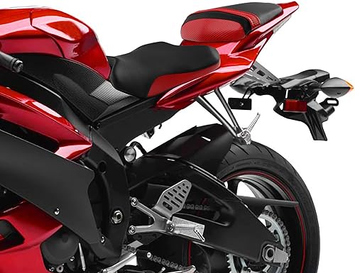 Miniatura 3 de TCT-MOTORPARTS Fundas de asiento delantero y trasero de motocicleta para Yamaha YZFR6 YZF R6 YZF-R6 2006-2007 (negro y rojo #3)