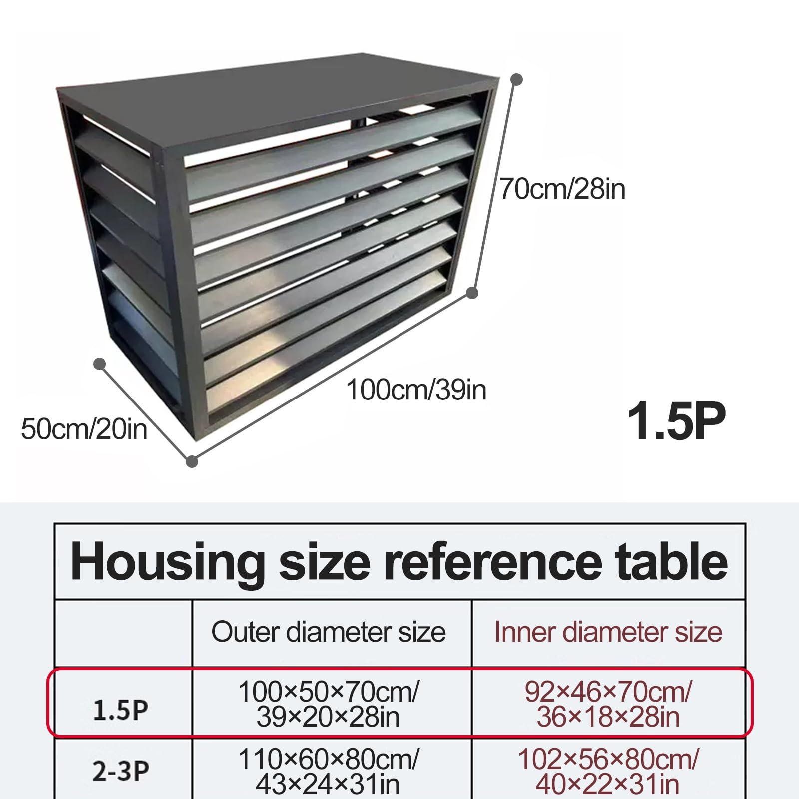 Funda Aire Acondicionado Exterior de Aluminio con Cubierta Superior, Protector Aire Acondicionado Exterior, Contraventanas para Estantes de Flores, para Protección Exterior para Ocultar el Aire Acondi