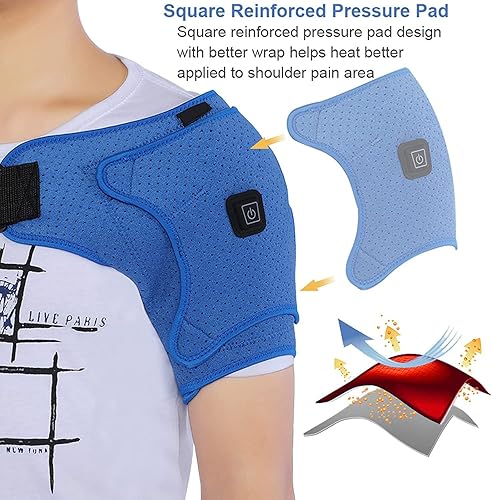 Miniatura 2 de Envoltura térmica para el hombro, recargable por USB, almohadilla térmica eléctrica para el hombro, envoltura de hombro calentada para mujeres y
