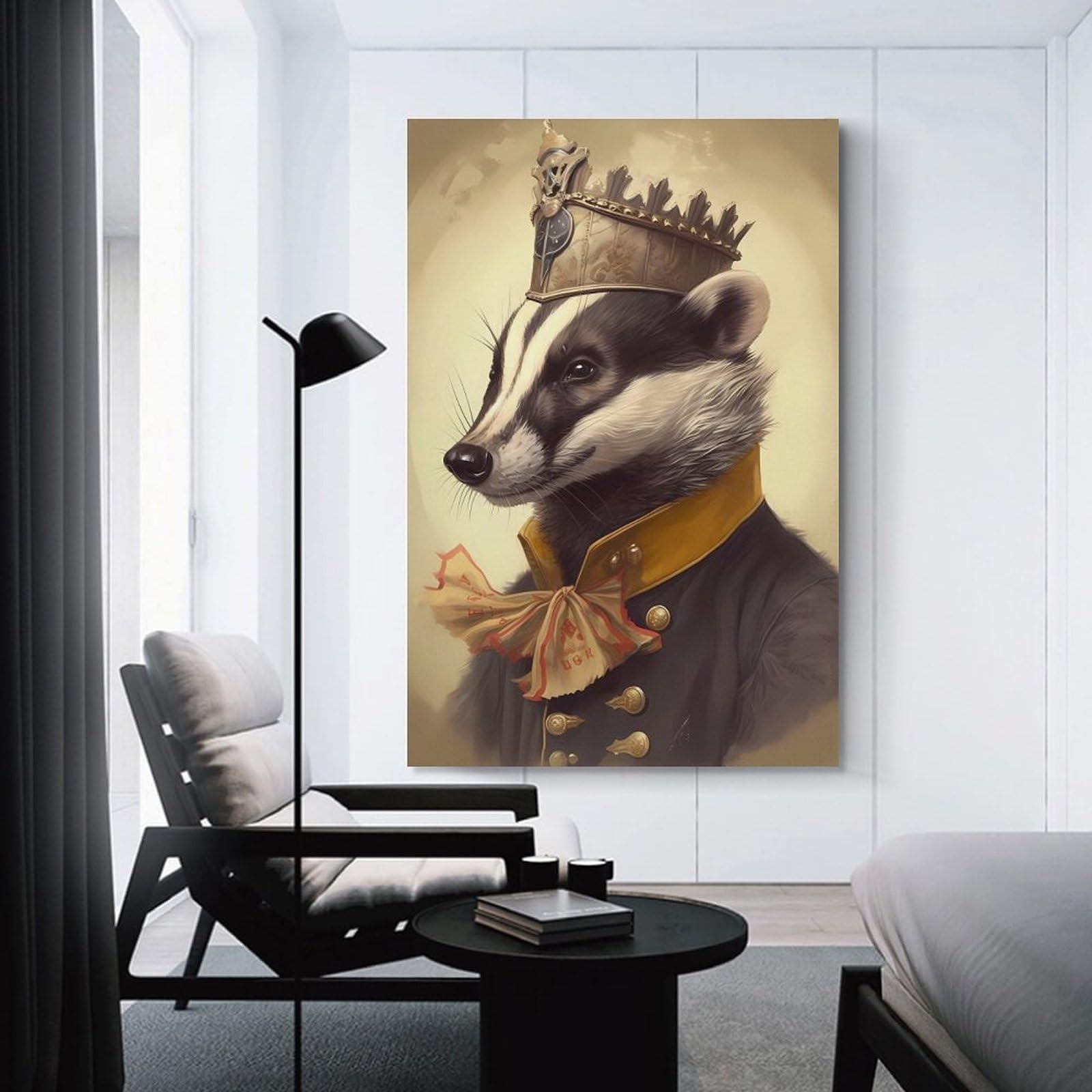 Junmoney Badger Fancy Home Decor Wall Art, 24x36inch(60x90cm), for Apartment Walls, Studios Or Work Areas, Wall Decor with Flexible Room Appeal