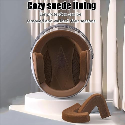 Miniatura 5 de Cascos Retro 34 de Motocicleta Medio, Aprobados por DOT Vintage Scooter Dirt-Bike Go-Kart Ciclomotor Bicicleta Eléctrica Ligeros Hebilla Rápida Cara