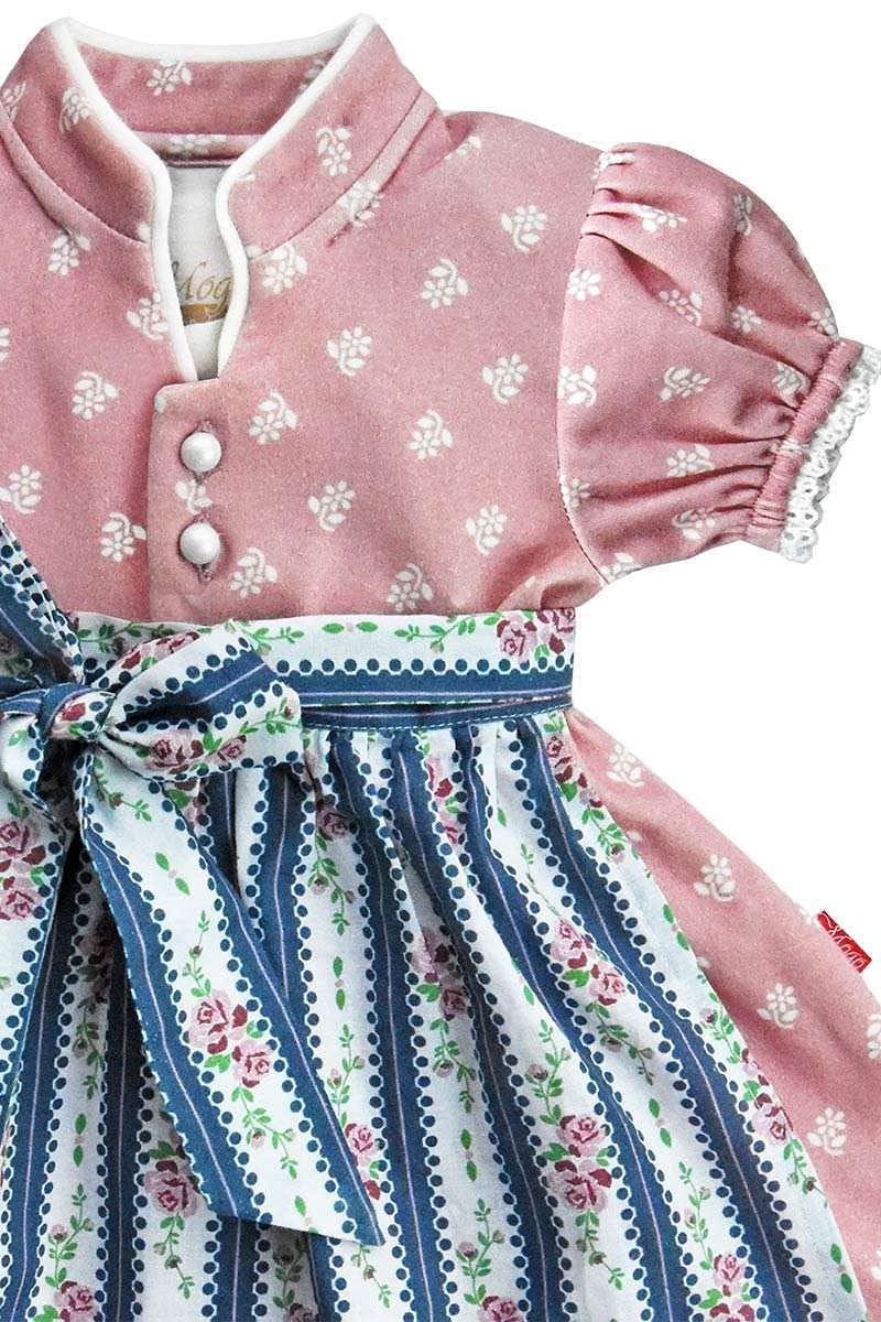 Mogo Baby - Mädchen Baby-Dirndl rosa mit Schürze blau, ROSA, 50/56