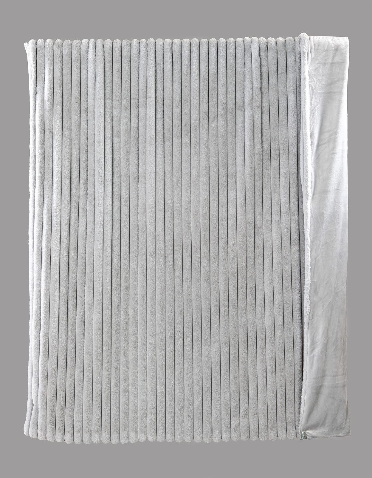 Manta de piel sintética, 150 x 200 cm, color plateado