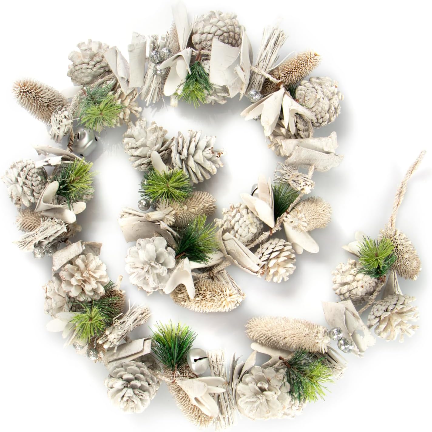 COMFOUR® Christmas garland, 160 cm long white Advent garland with