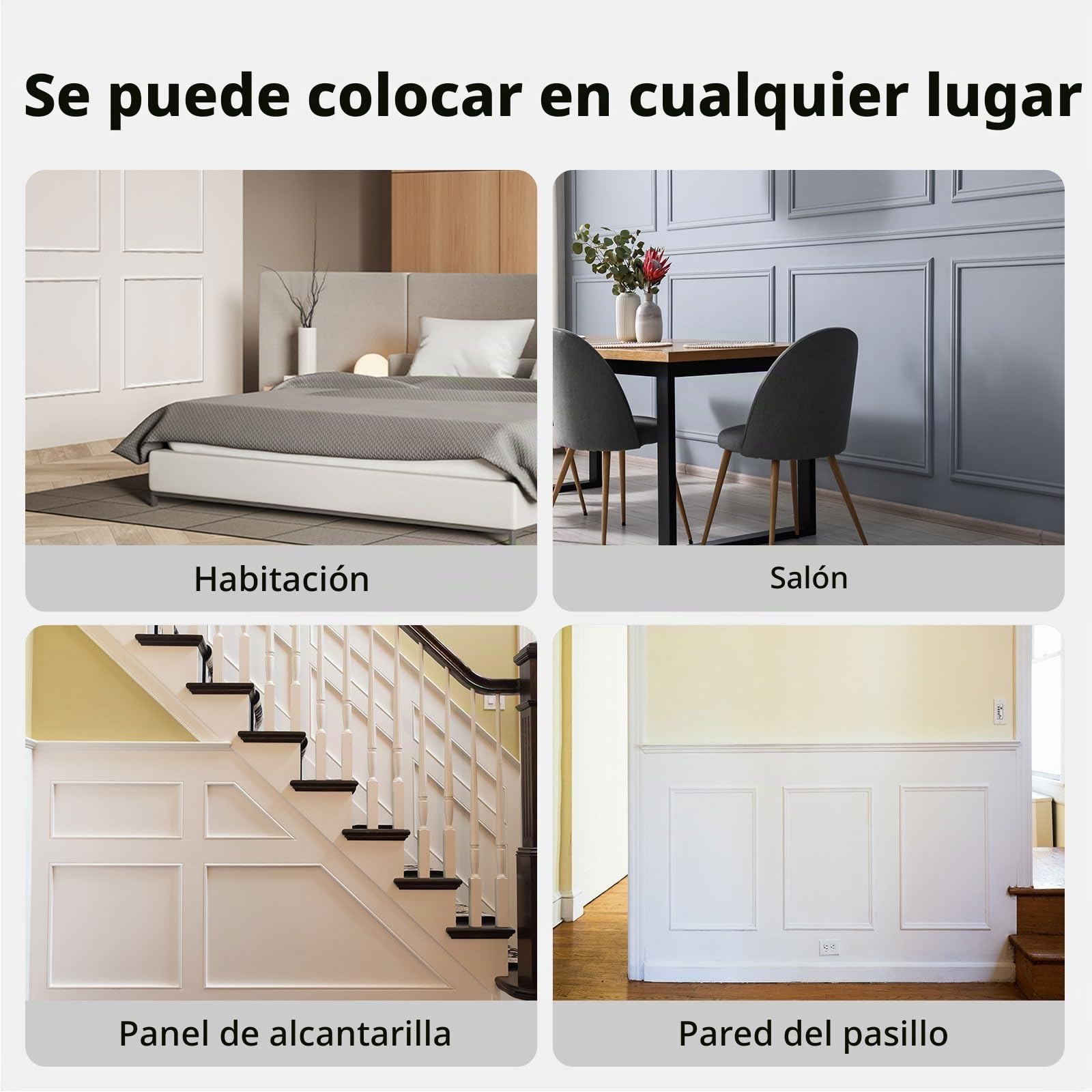 Kit Molduras Pared 3 Sets 60x60 cm Paneles Decorativos
