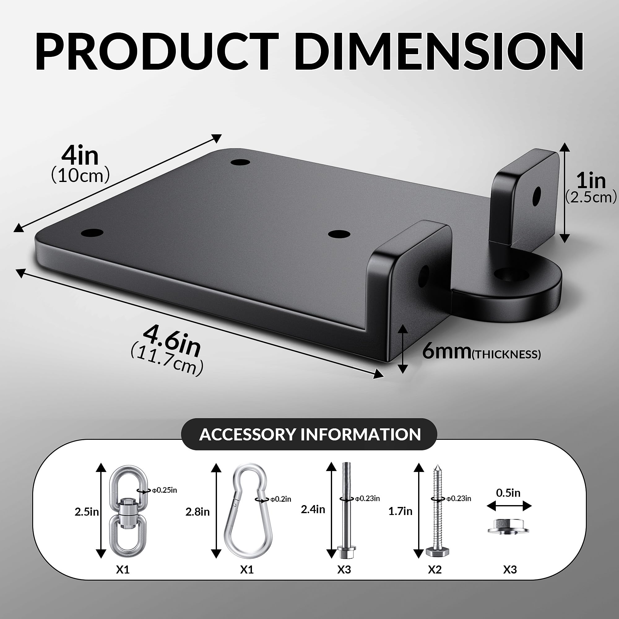 Wood Beam Punching Bag Hanger, Heavy Boxing Bag Hanger, Rafter Heavy Bag Mount, Punching Bag Mounting Bracket, 360° Rotation Wall Ceiling Mount Bracket for Muay Thai,Yoga Swing,Hammock