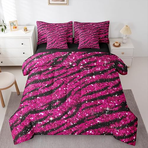jejeloiu Zebra Stripes Comforter Set Queen Size Kids Boys Girls Breathable